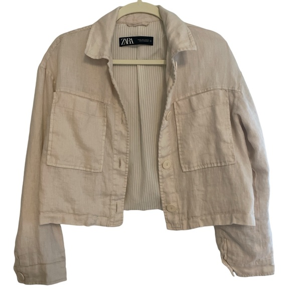 Zara Cropped Button Up Overshirt - Picture 2 of 5